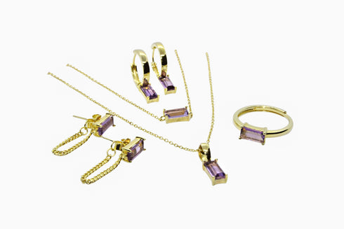 Ameya अमेय | Amethyst | Hoop | 18K Vermeil Vergoldung